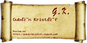 Gubán Kristóf névjegykártya