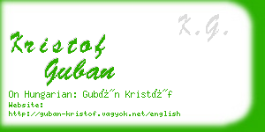 kristof guban business card